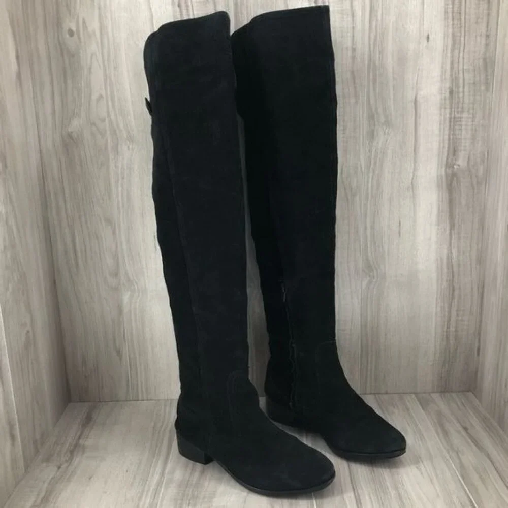 Plomo OTK Boots Women's EU 37 Black Suede Over The Knee